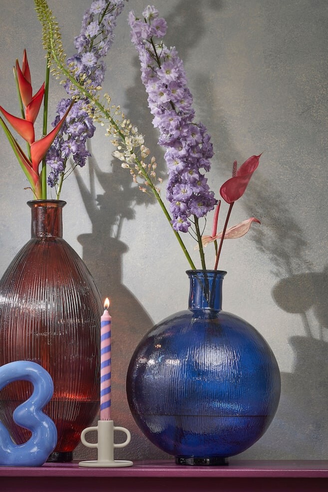 

Ваза из переработанного стекла Mica Decorations, синий