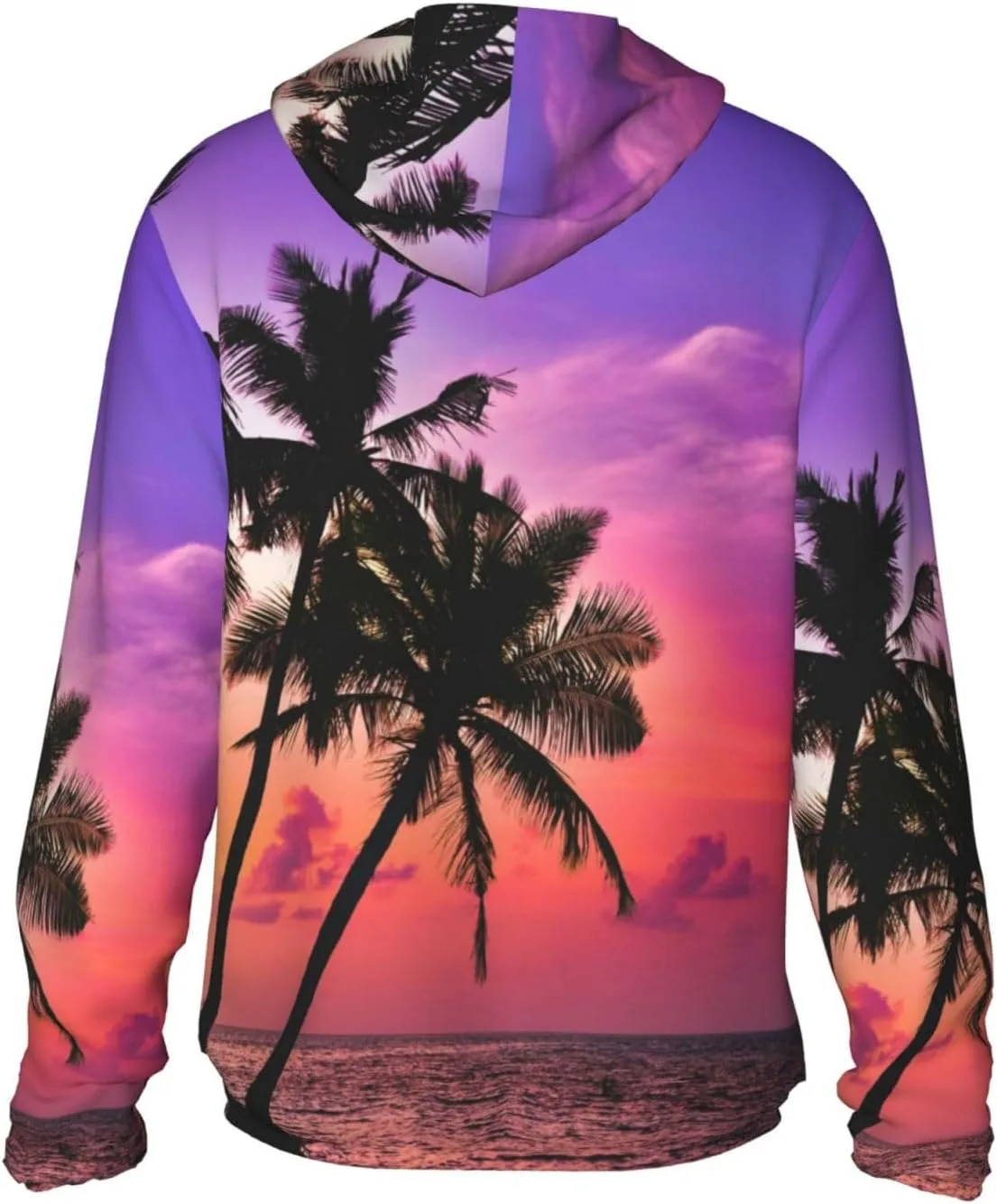 Толстовка с капюшоном для защиты от солнца Coconut Palm Trees, легкая спортивная, на молнии — фото 4