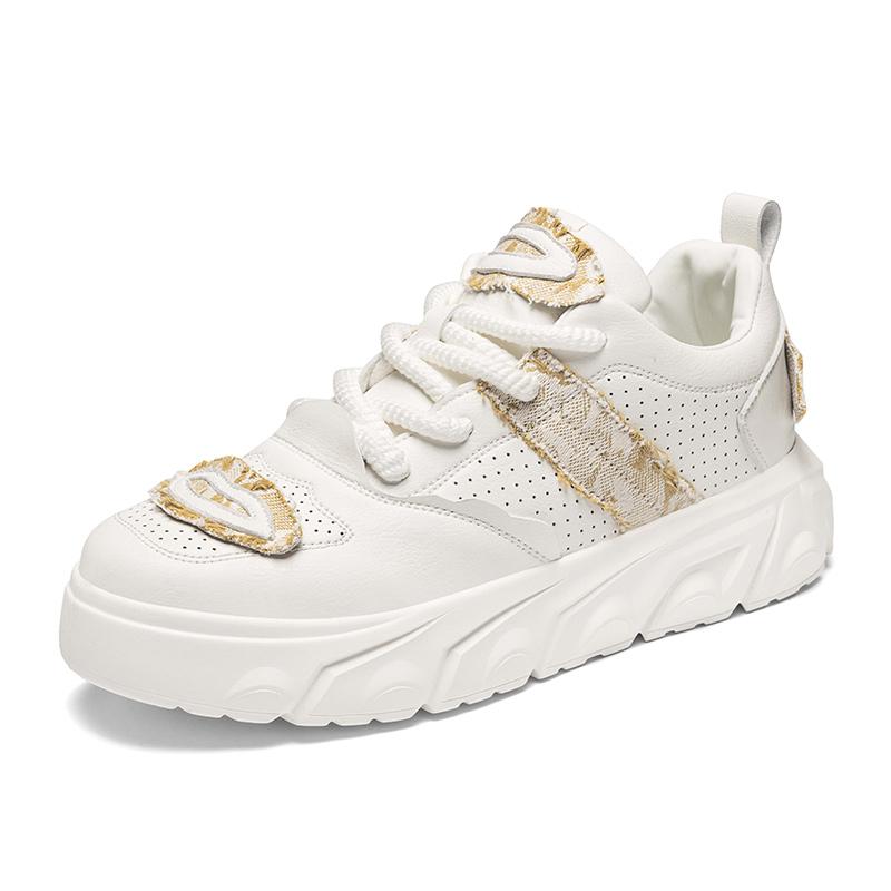 

M.M Party Скользоустойчивые износостойкие мужские низкие скейтерские кроссовки Beige, цвет Beige