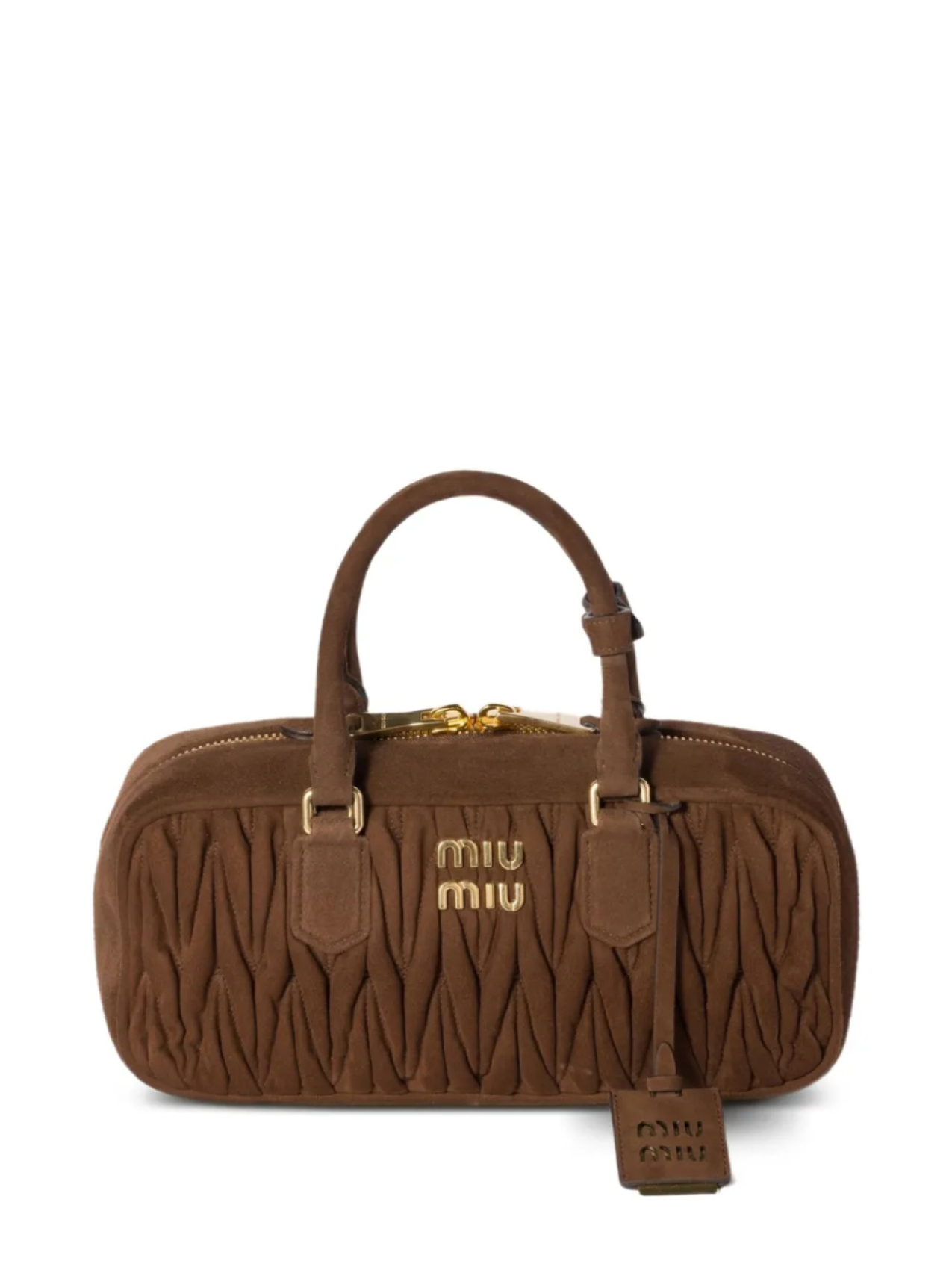 

Сумка для боулинга Arcadie из дутой кожи Miu Miu, коричневый