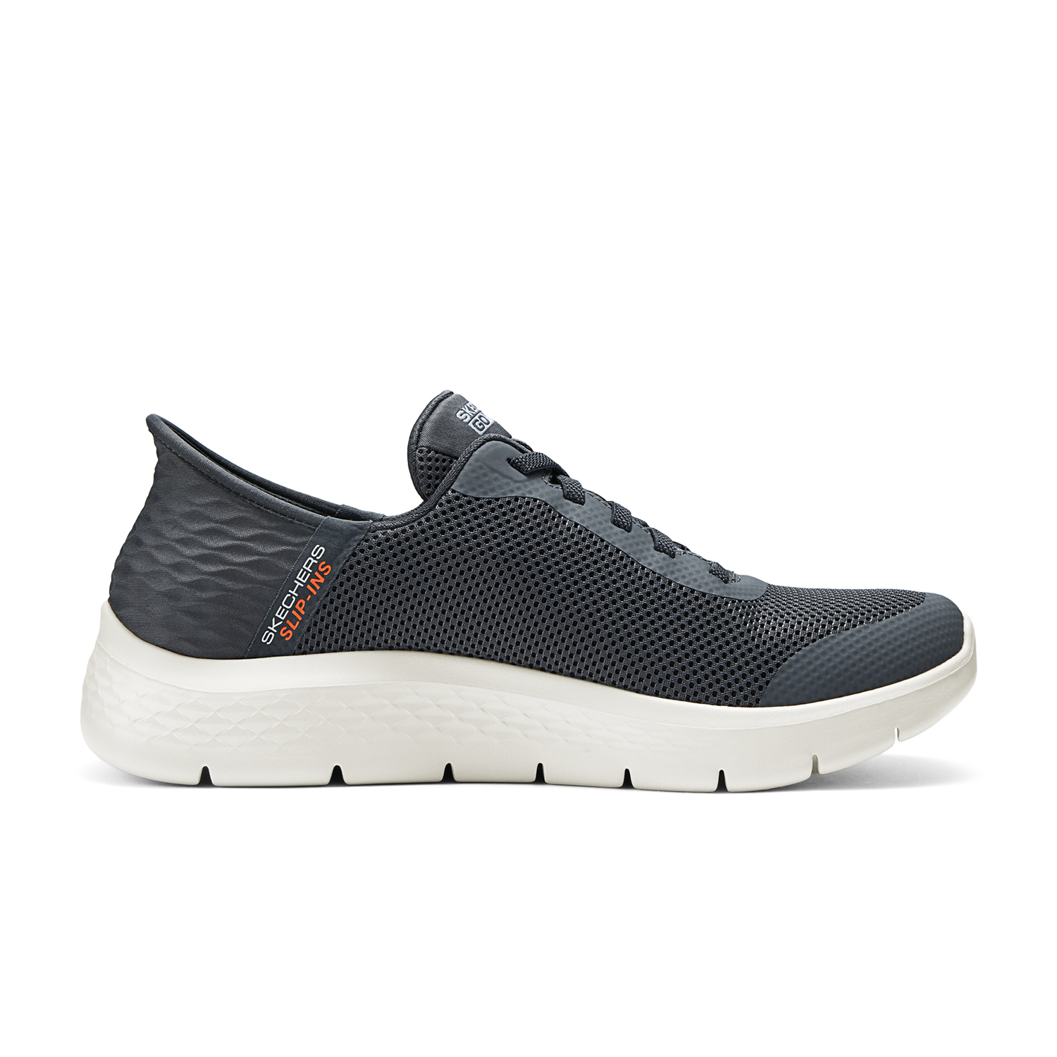

Мужские повседневные туфли Skechers Go Walk Flex низкие серый/черный/белый/оранжевый, серый+подарок