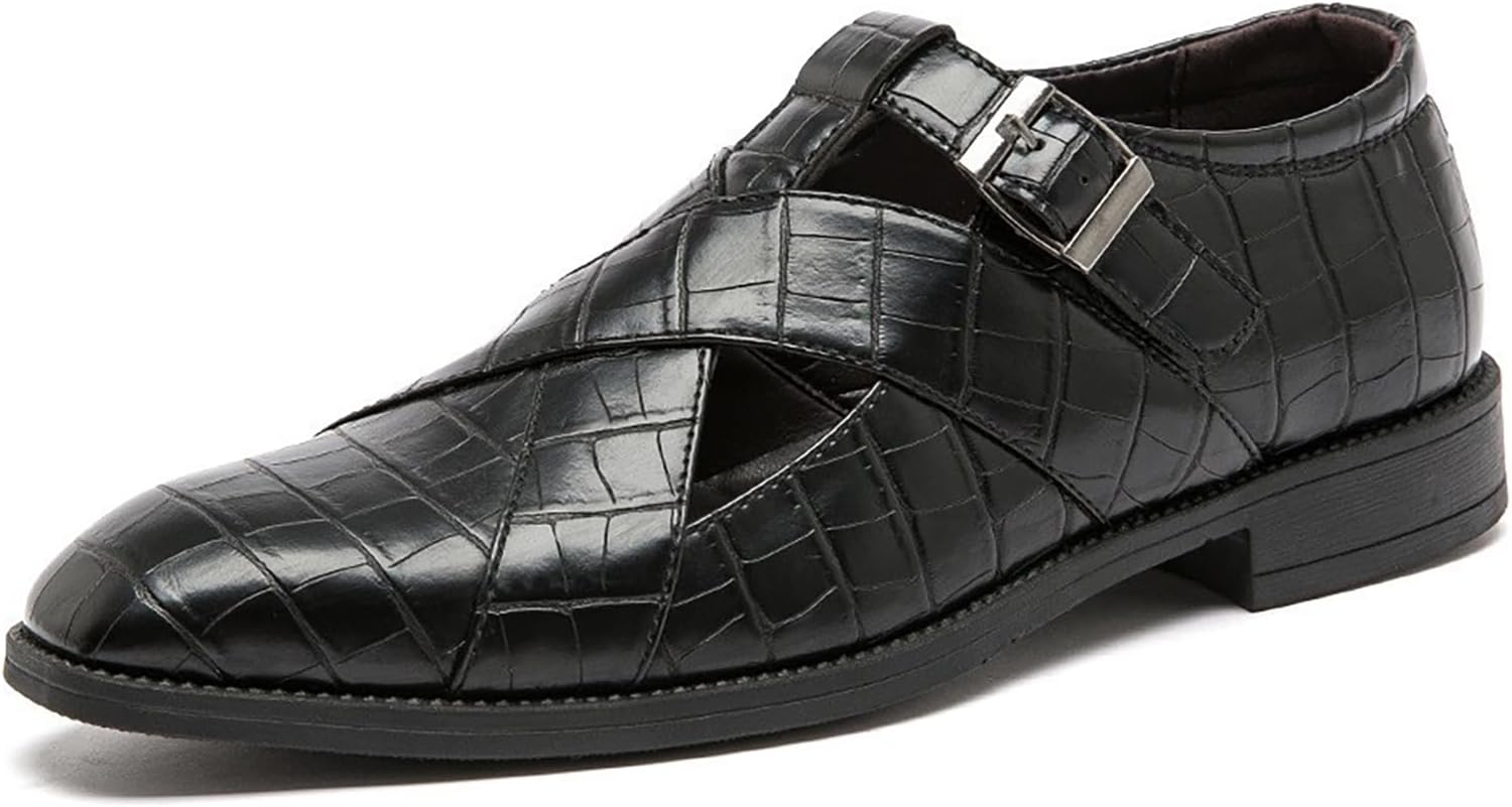 

Мужские кожаные лоферы с пряжкой в стиле монаха Nengmaon, черный