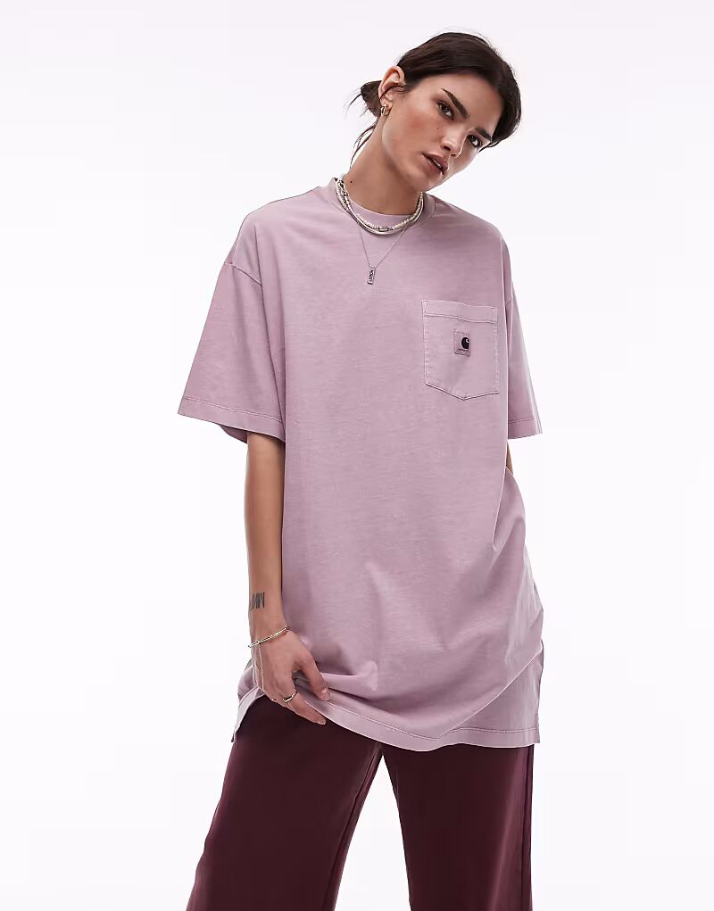 

Футболка Carhartt WIP nelson grand розового цвета