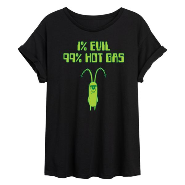 

Футболка Juniors Sponge Bob Squarepants Plankton One Procent Evil Oversize Nickelodeon, черный