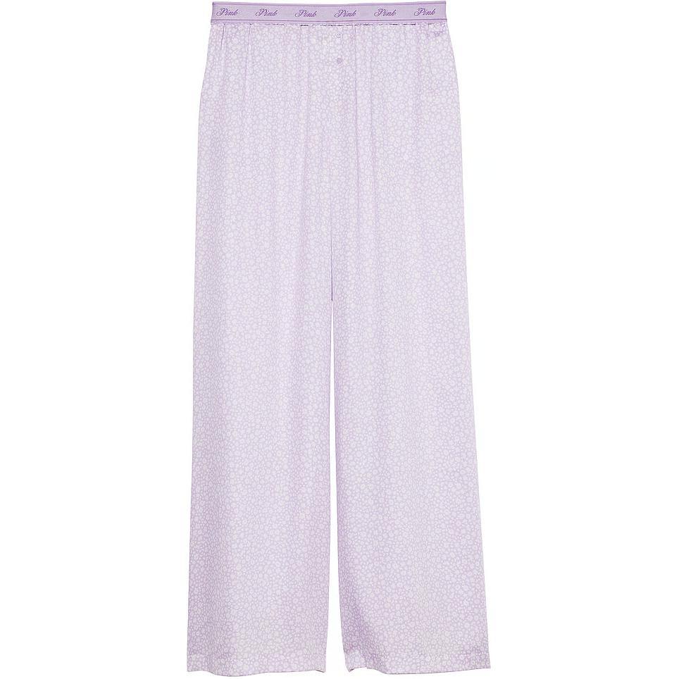 

Victoria's Secret Пижамные брюки PINK TENCEL WIDE LEG/PLDF, женские, светло-фиолетовые, с цветочным принтом