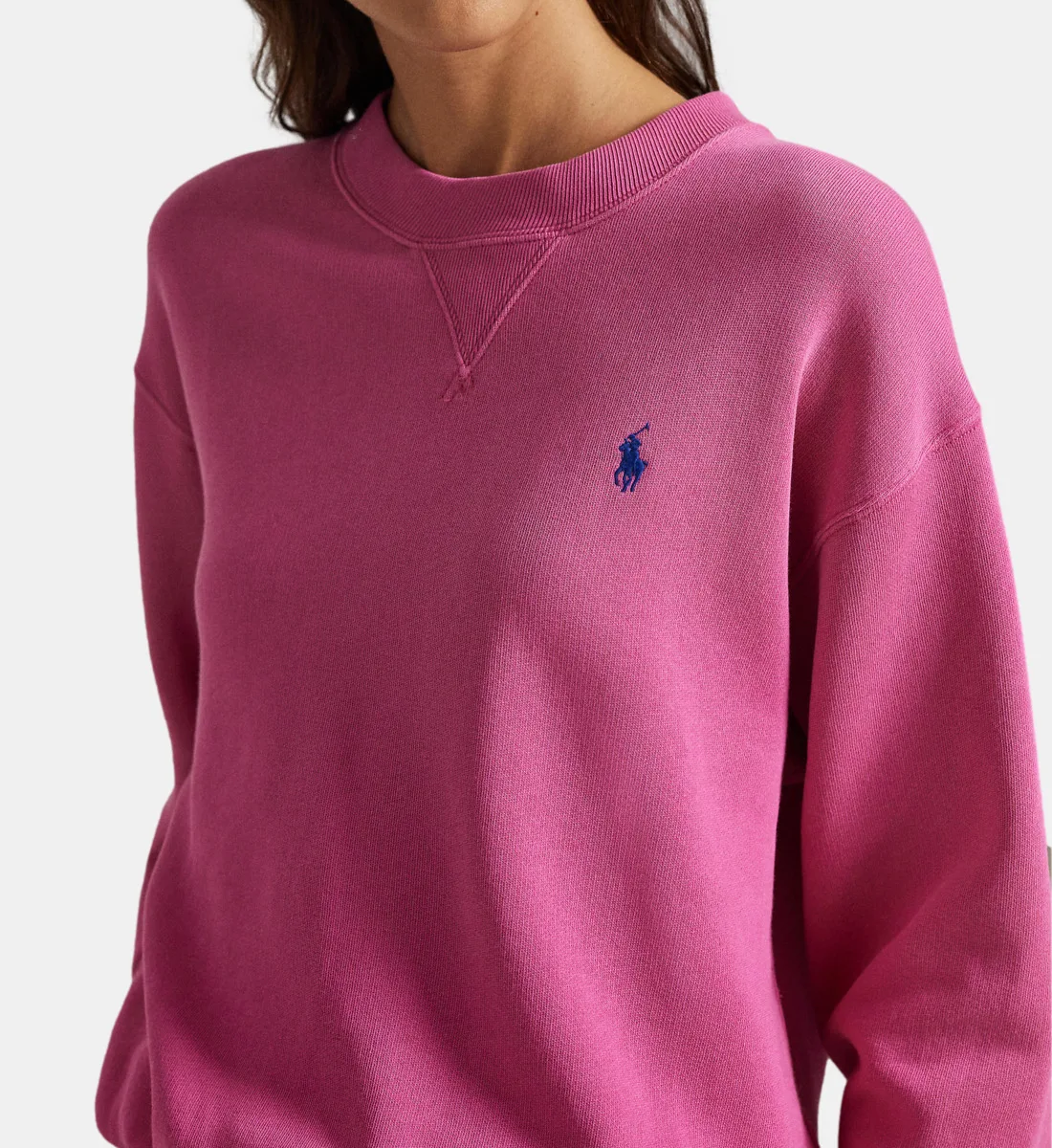 Свободный фирменный свитшот из смешанного хлопка POLO RALPH LAUREN, розовый — фото 4