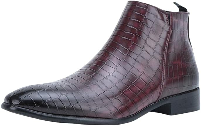 

Мужские ботинки Santimon Chelsea с крокодиловым принтом, классические, легкие и удобные, на молнии, повседневные и официальные, фиолетовый