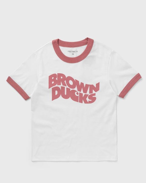 

Топ Carhartt Wip Wmns S/S Brown Ducks Ringer Tee, цвет white / dusty rose