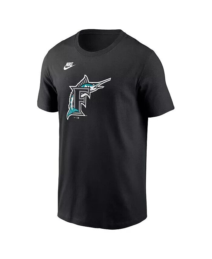 Мужская черная футболка с логотипом команды Florida Marlins Cooperstown Collection Nike, черный — фото 2