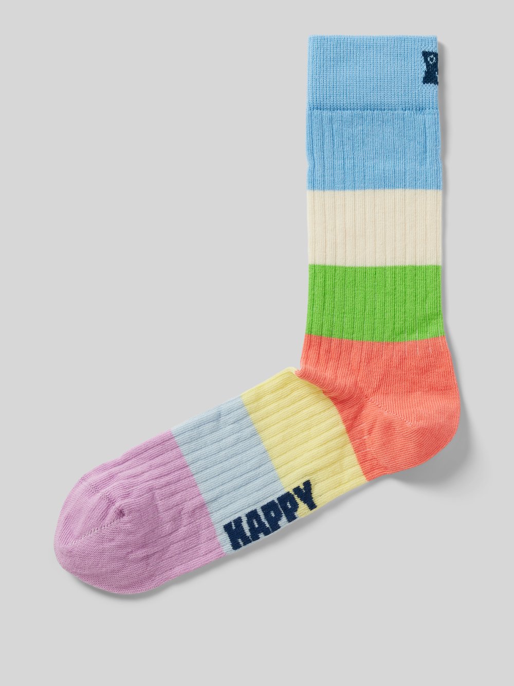 

Носки в рубчик, модель «Chunky Stripe» Happy Socks, кремовый