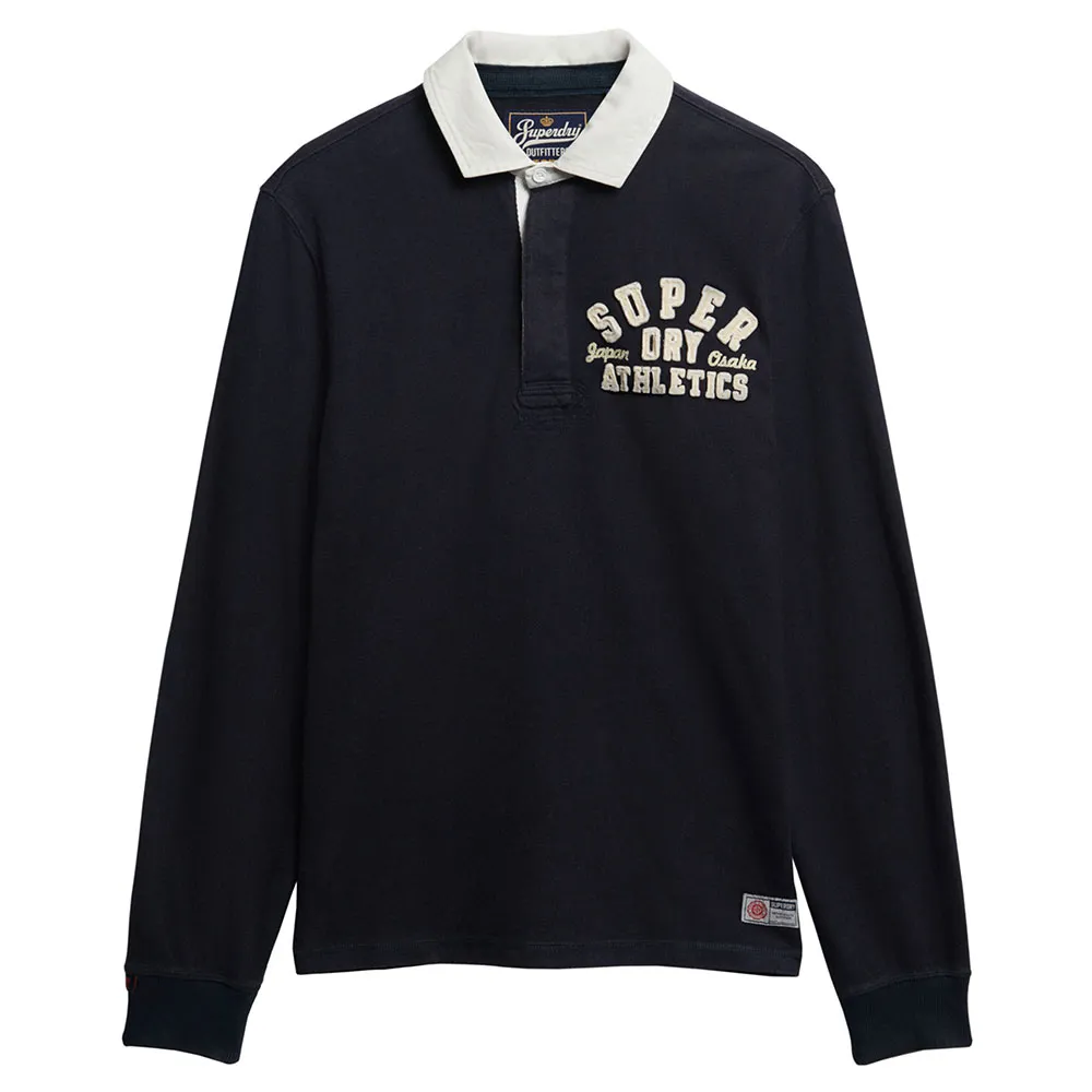 

Поло с длинным рукавом Superdry Vintage Athletic Rugby, синий