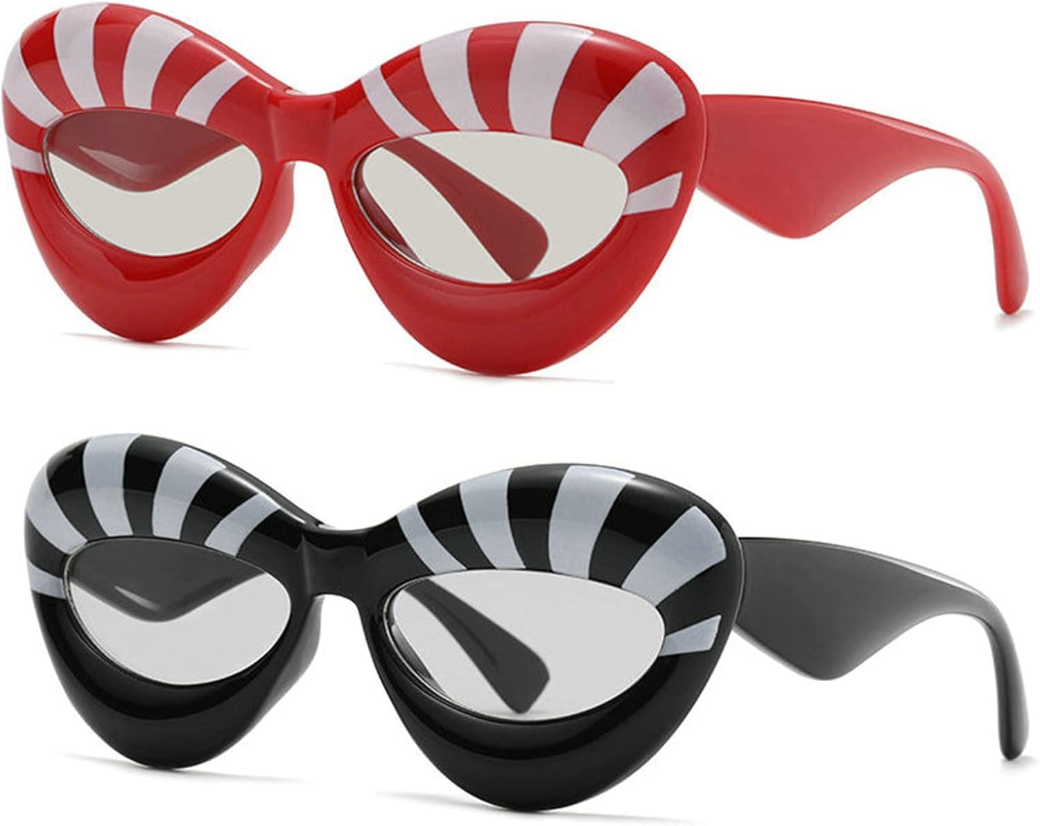 

Солнцезащитные очки Willochra в форме красной губы в стиле Y2K для женщин, модные, конфетного цвета, желто-розовые, мужские, сексуальные, крутые, в стиле хип-хоп, 2pcs-black&red