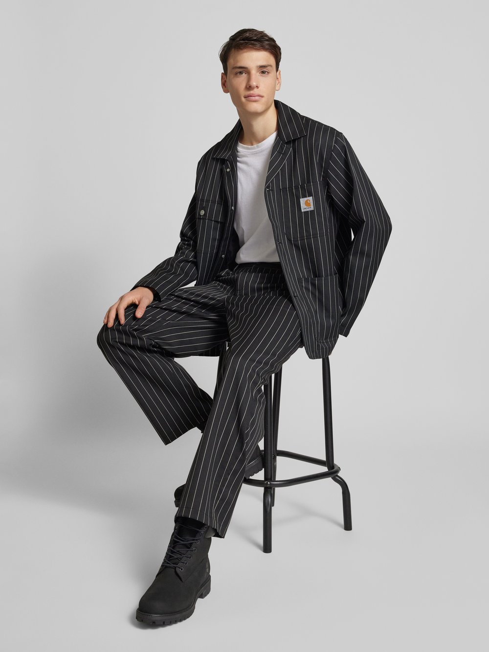 

Куртка с нашивкой-лейблом модель 'SEATON' Carhartt Work In Progress, черный