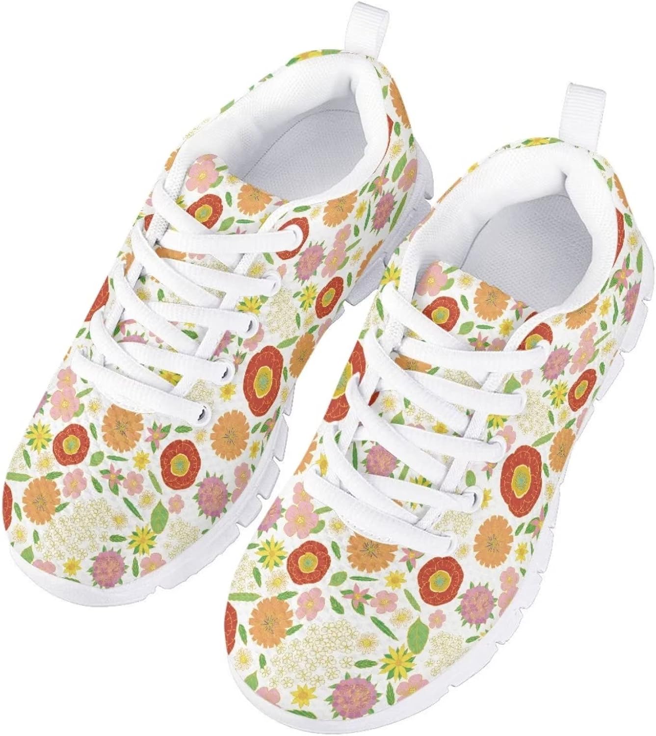 

Детские кроссовки GIFTPUZZ для бега, повседневные, с сеткой, дышащие, для ходьбы, походов и спорта, на платформе, Novelty Flower