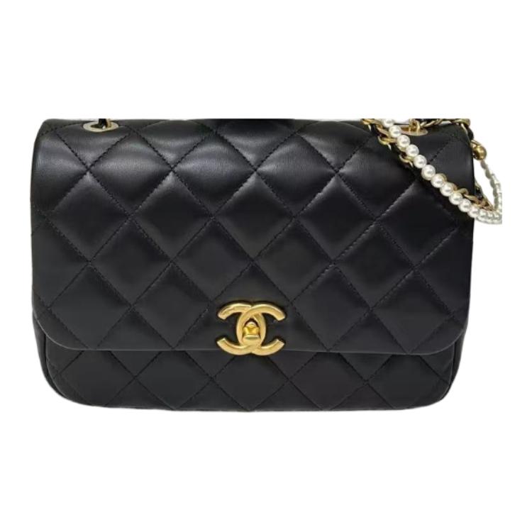 

CHANEL Пледовая кожаная сумка через плечо