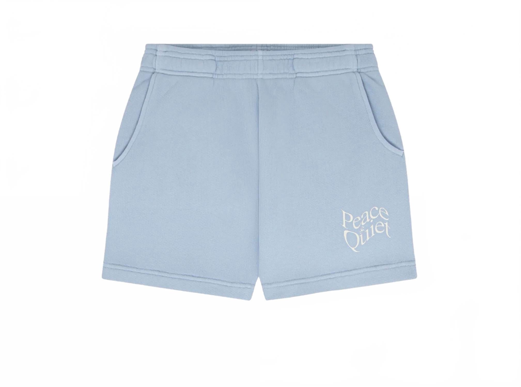 

Museum of Peace & Quiet Женские спортивные шорты с принтом Warped и логотипом, нежно-голубого цвета