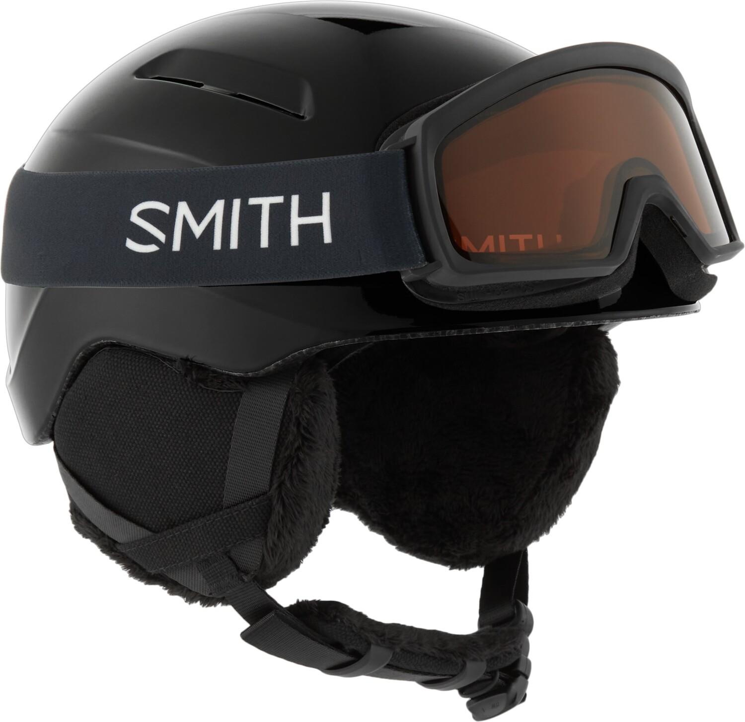 

Комбинация снежного шлема Glide Jr. Mips и очков Rascal — детская Smith, черный