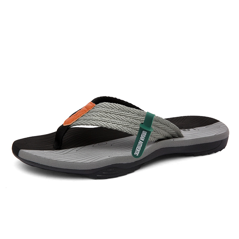 

URBAN AUTHENTIC Износостойкие противоскользящие шлепанцы мужские - черно-серые, цвет Black & Gray