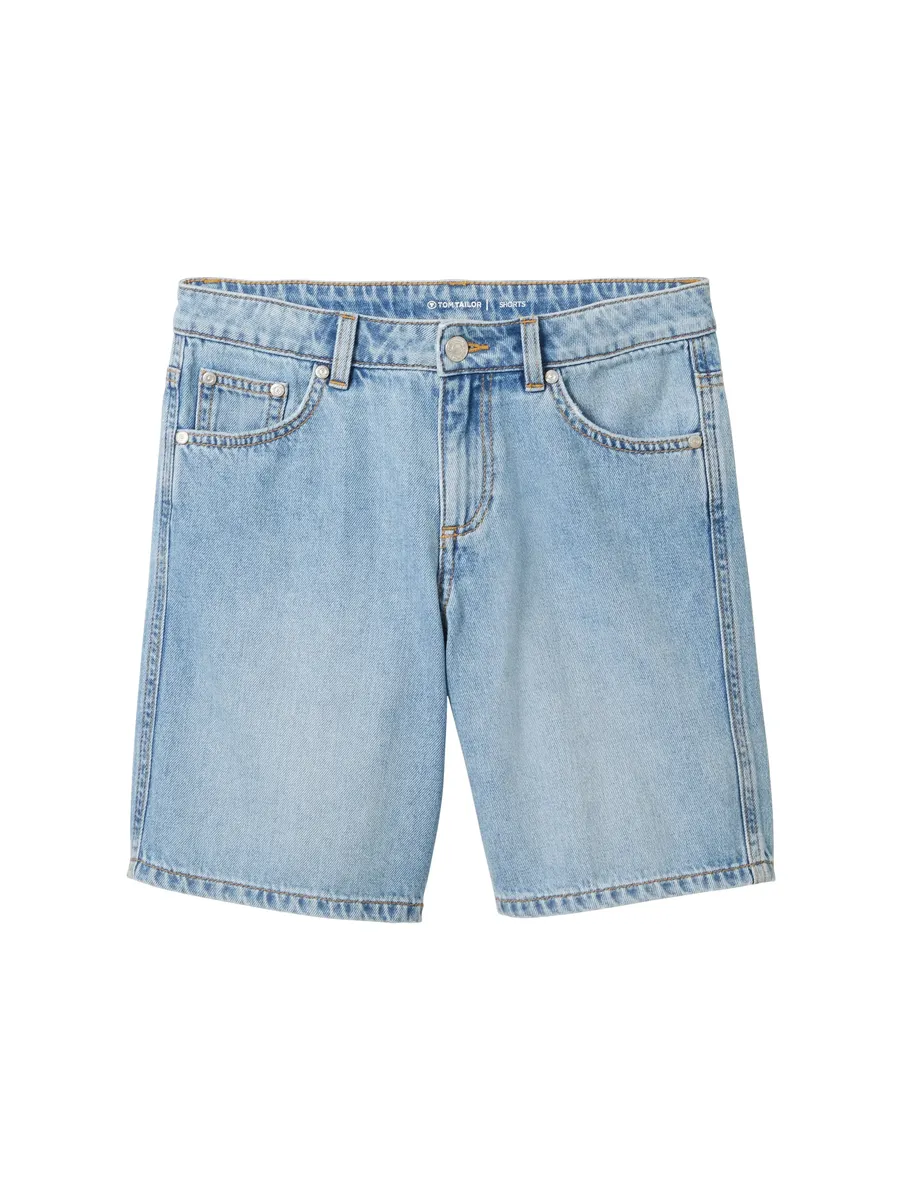 

Джинсовые шорты TOM TAILOR с 5 карманами, цвет Clean Mid Stone Blue Denim