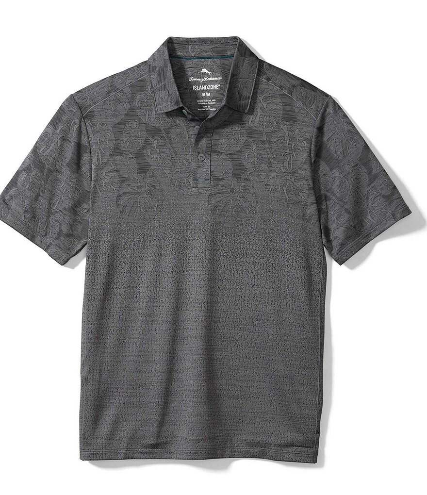 

Tommy Bahama Big & Tall IslandZone Palm Coast Рубашка-поло с короткими рукавами Tropic Fade, черный