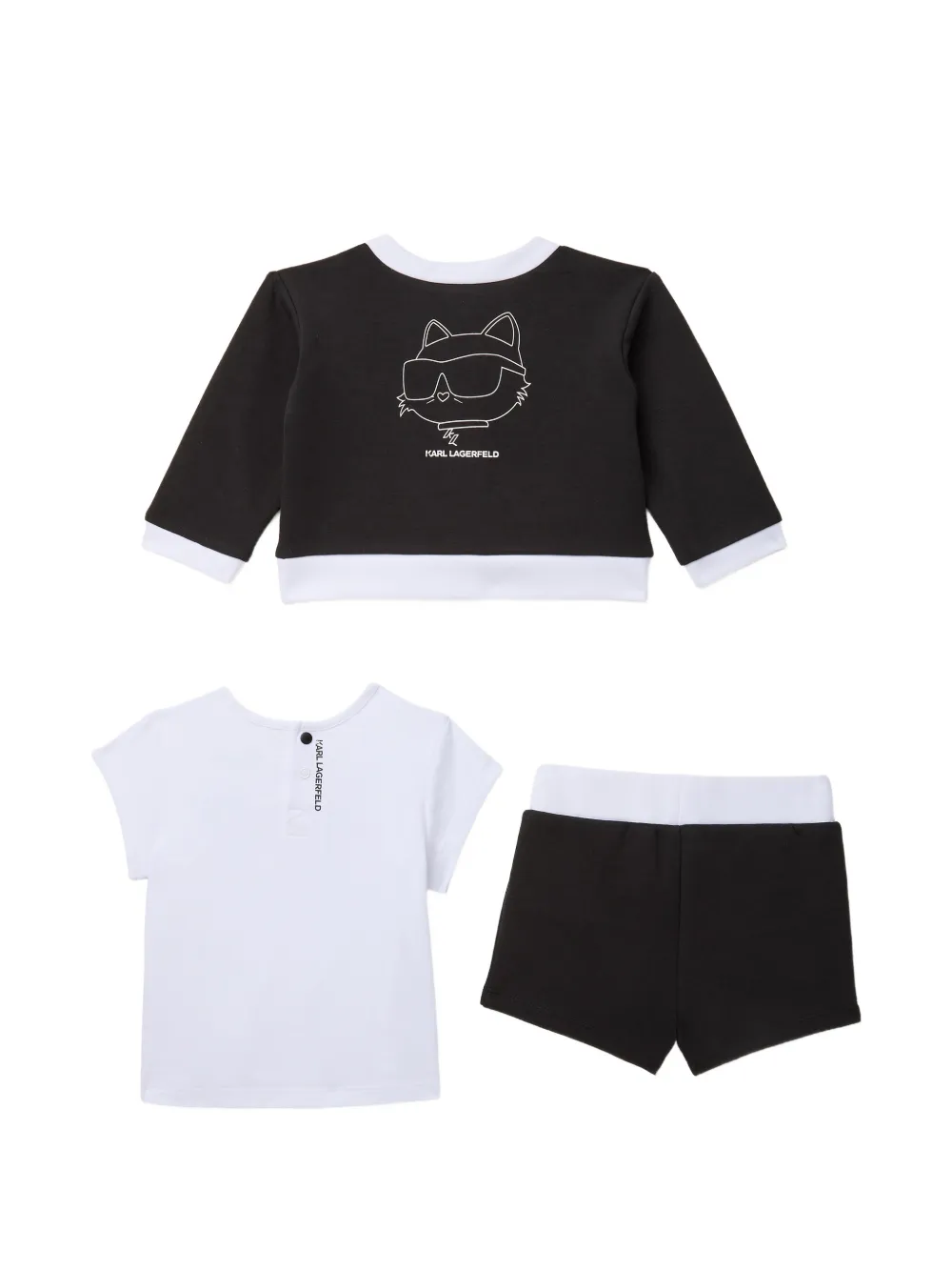 Комплект из четырех предметов с логотипом Karl Lagerfeld Kids, черный — фото 2