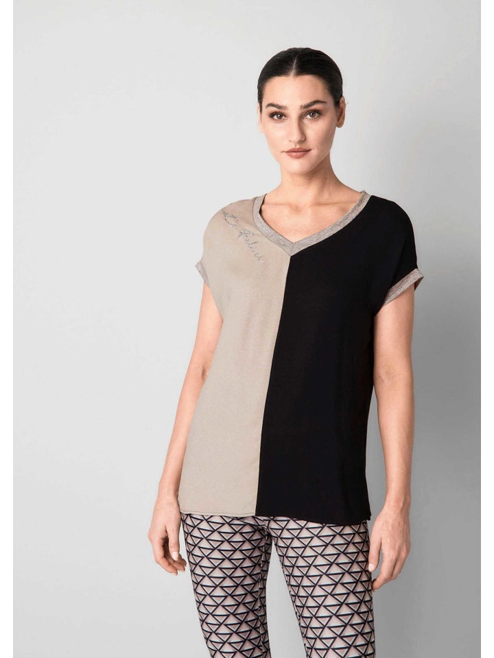 

Alba Moda Футболка из комбинированной ткани черного цвета, Черный, Alba Moda Футболка из комбинированной ткани черного цвета