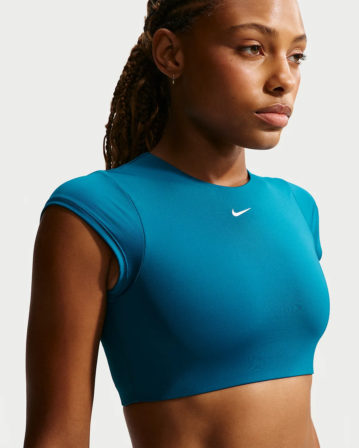 Женский укороченный топ для плавания Nike Swim, Green Abyss — фото 3
