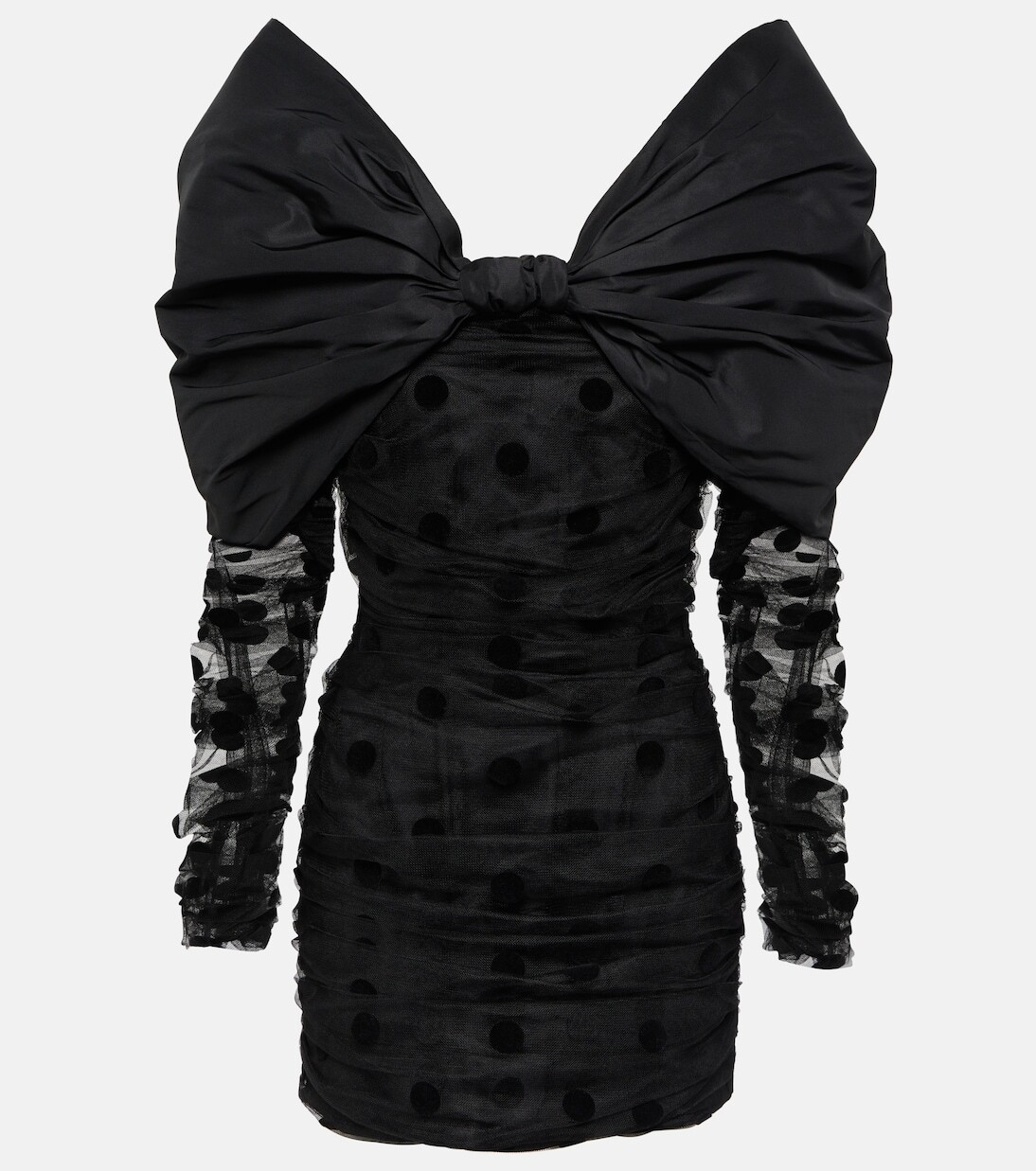 

Мини-платье из тюля в горошек Nina Ricci, черный