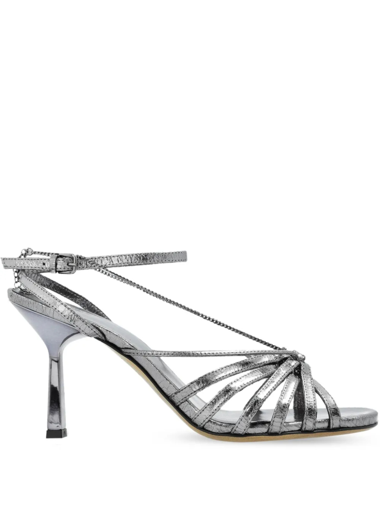 Сандалии из кожи Golden Goose 95 мм, серебристый
