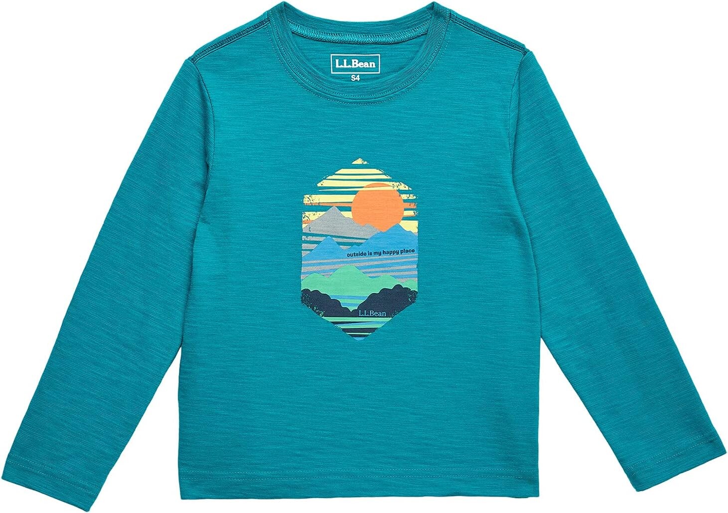 

Футболка L.L.Bean Graphic Tee Glow in the Dark Long Sleeve, цвет Teal Blue Horizon