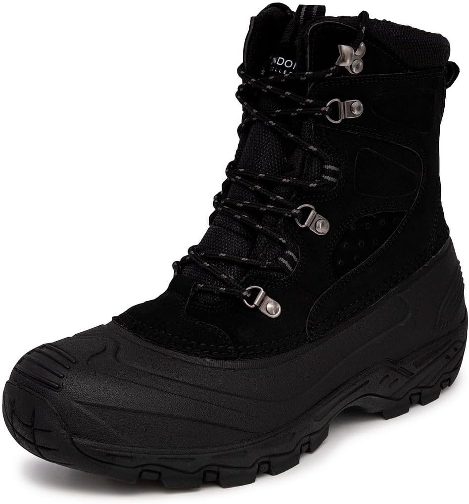 

Зимние водонепроницаемые ботинки LONDON FOG Breckenridge для мужчин - кожаные утепленные ботинки для снега - серые, черные или коричневые - средняя или широкая ширина, размеры от 7 до 15