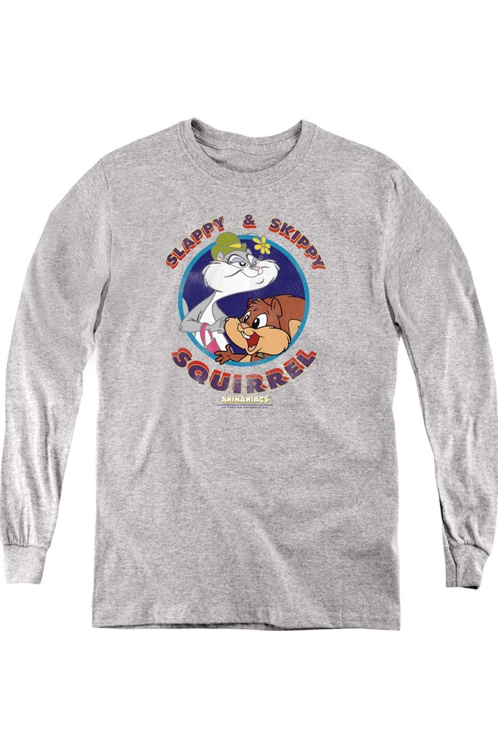 

Молодежная толстовка с длинным рукавом Animaniacs с изображением Slappy и Skippy Squirrel Gildan, Athletic Heather