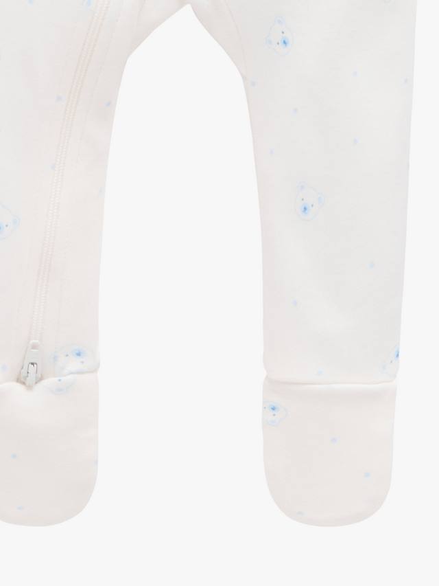 Детский хлопковый комбинезон с молнией Purebaby, Pack of 2, Blue Bear — фото 4