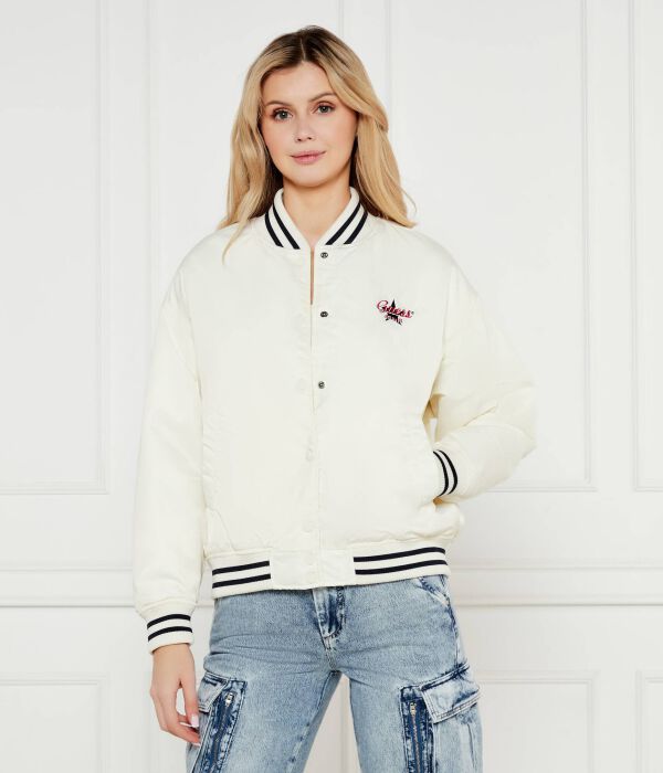 

Куртка-Бомбер университетская Regular fit Guess Jeans, белый