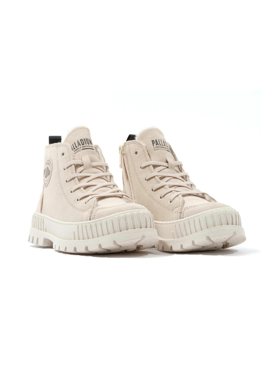 

Утеплённые кожаные ботинки унисекс PALLADIUM Pallashock Zip, цвет бежевый, 74353-210-M