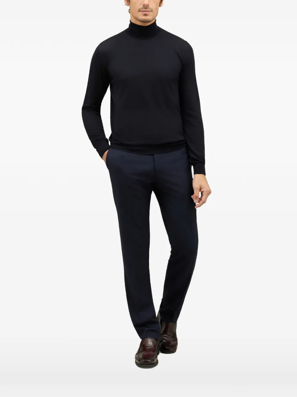 

Водолазка в рубчик Boglioli, синий