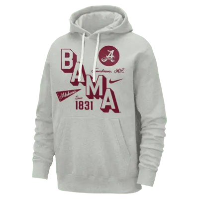 

Худи Nike Alabama Club, цвет Birch/Heather/Grey Fog/Team Crimson