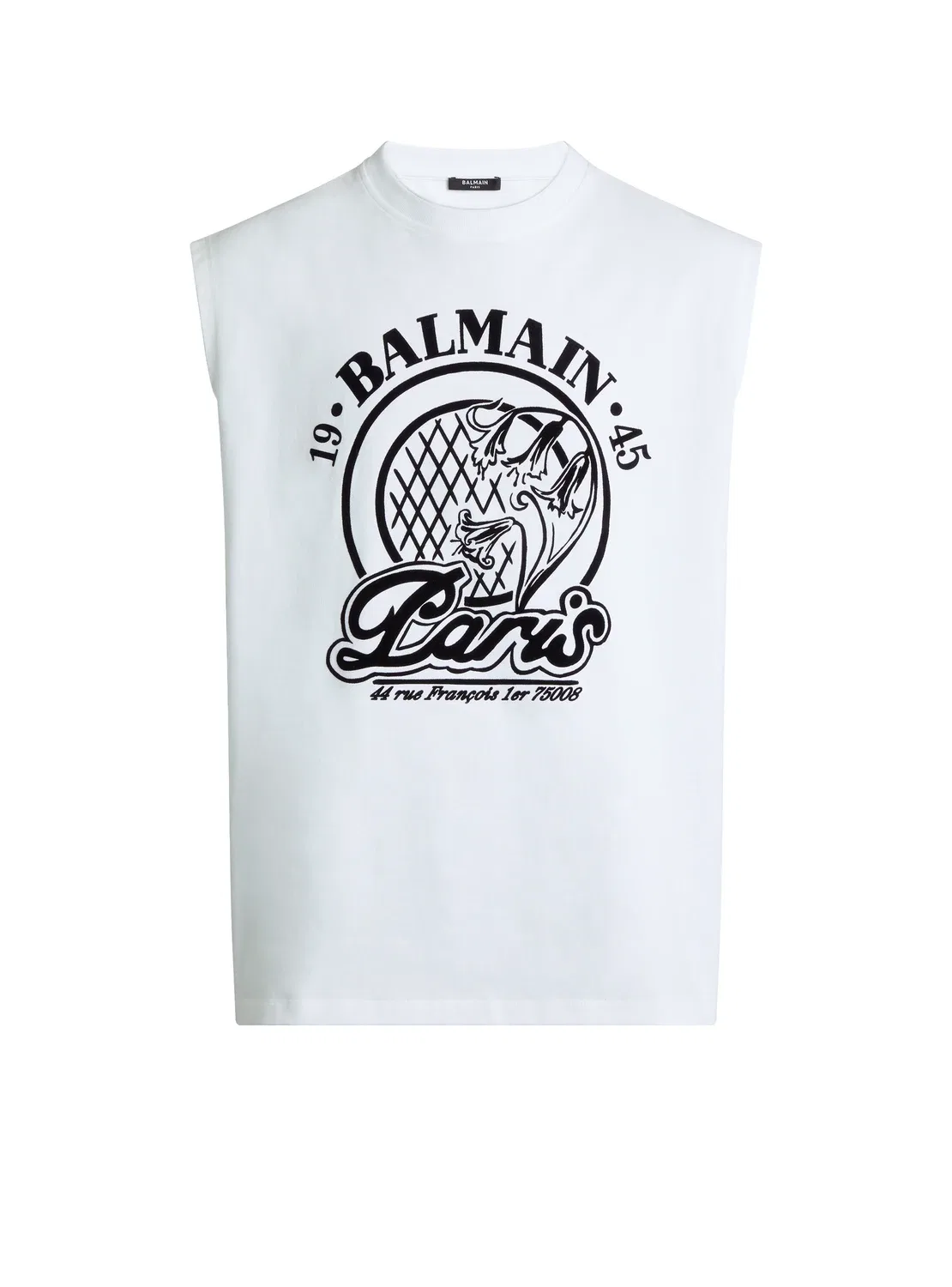 Майка Flocked Balmain Quilted, белый