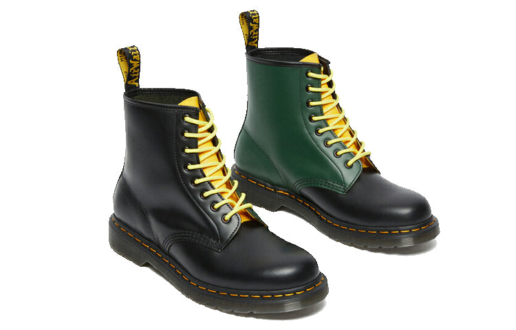 Мужские ботинки Dr. Martens 1460 из гладкой кожи с контрастной шнуровкой, черный — фото 3