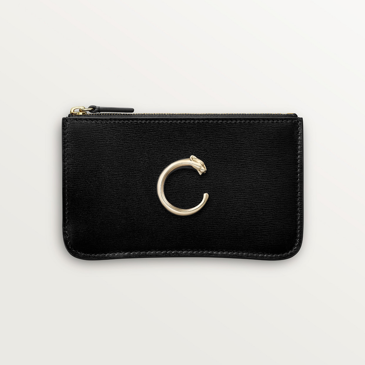 

Картхолдер Cartier Porte-cartes zippé, Panthère C de Cartier, черная телячья кожа