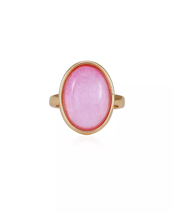 

Кольцо с розовым стеклянным камнем золотистого оттенка T Tahari, gold