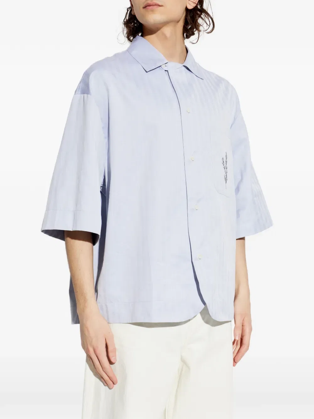 Стражаная рубашка Jacquemus, синий — фото 3