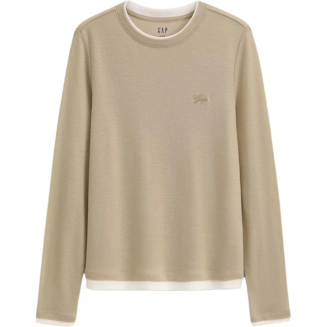 Футболка женская с круглым вырезом GAP, хаки