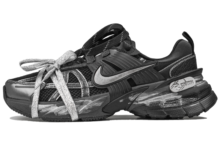 

Nike V2K Бег Амортизирующие Износостойкие Низкие Беговые Кроссовки Унисекс Черный Серебристый - Черный, цвет Black