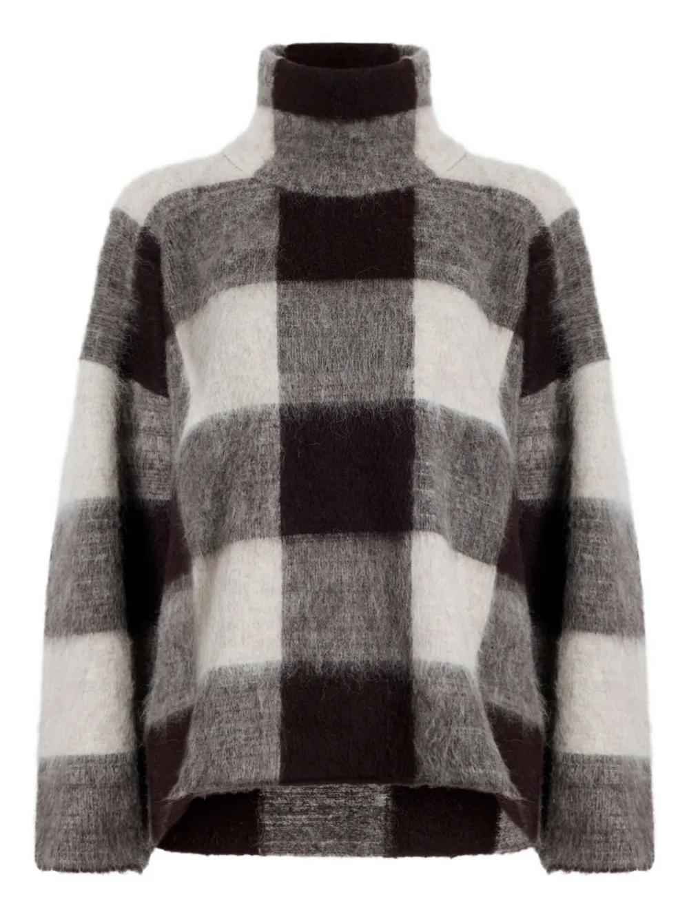 

Свитер с высоким воротом и клетчатым принтом Proenza Schouler, коричневый