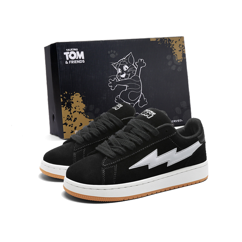 

TALKING TOM Молния возмездия шторм противоскользящие и износостойкие легкие низкие кеды для скейтборда унисекс черные, цвет Black