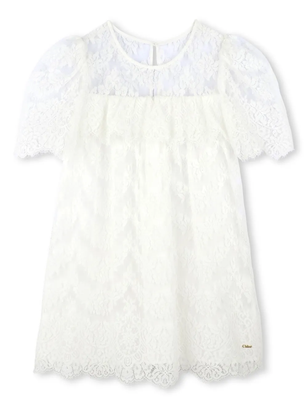 

Кружевное платье Chloé Kids, белый