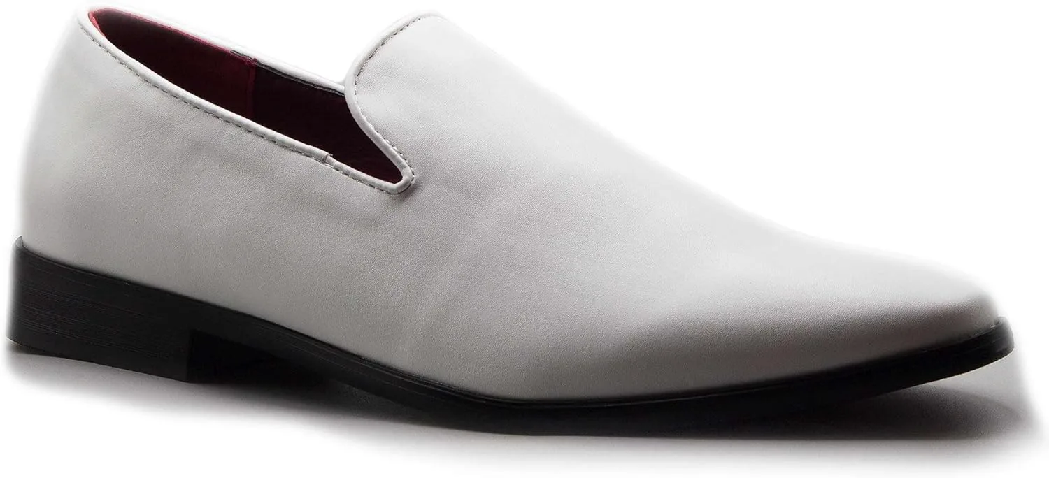 

Мужские блестящие моксин-слипоны Jazame с закругленным носком, формальные туфли - Дресс-обувь для мужчин, лоферы для мужчин, классические туфли Jazamé, белый