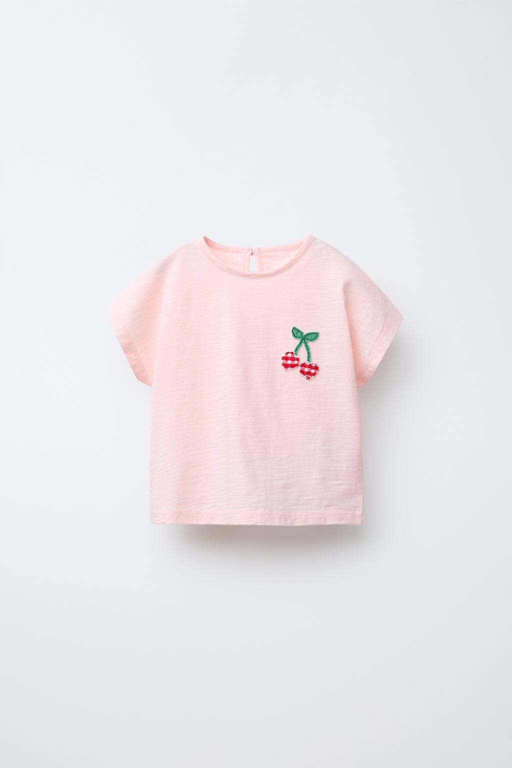

Вишневая футболка ZARA, розовый