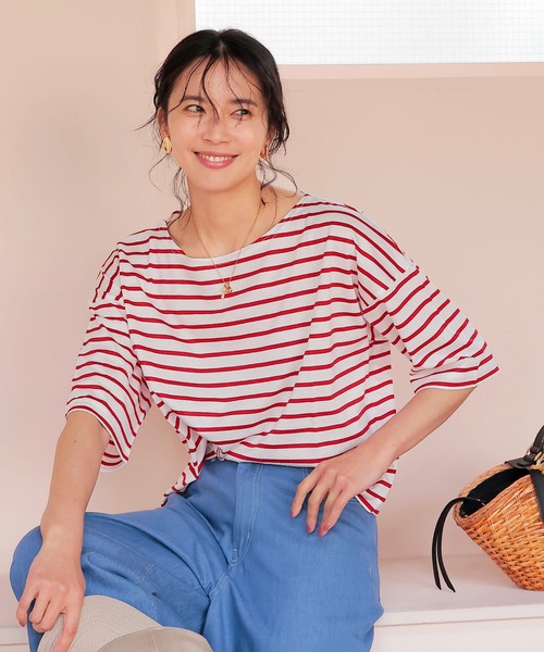 

Футболка с короткими рукавами, в полоску Jines, красный